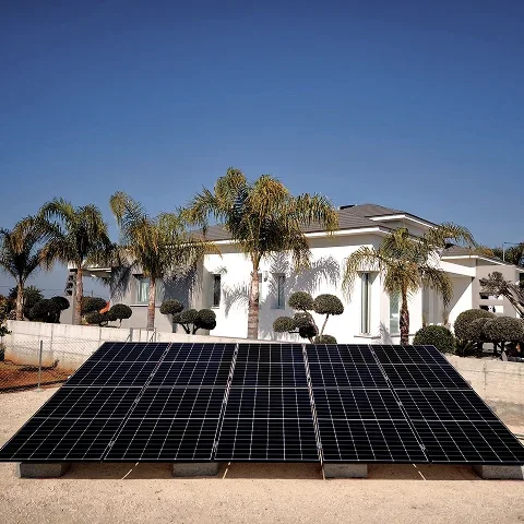 A fresh solar panel system installation